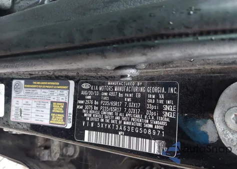 2014 Kia Sorento Lx из США, поврежденный, VIN 5XYKT3A63EG508971